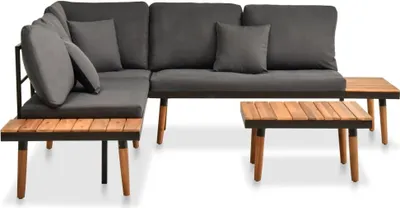 Produktbild von vidaXL 4dílná zahradní lounge souprava s polštáři Masivní akáciové dřevo