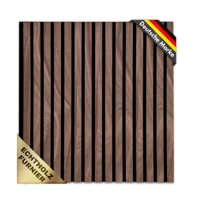 Produktbild von Akustikpaneele in Holzoptik für angenehme Raumakustik 60 x 60 cm Black Walnut