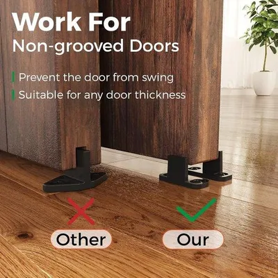Produktbild von Famanu Schiebetür Set 183 cm - Schwarzes Schiebetürsystem für 1 Holztür