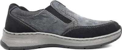Imagen del producto de Zapatos de hombre Rieker, tipo zapatillas, color negro, para uso casual