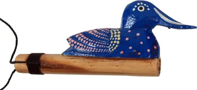 Produktbild von Musikinstrument aus Holz, Handgearbeitet Pfeife, Flöte, Spaß Trompete - Bambus Tröte 2, Braun, 5*13*2 cm, Musikinstrumente