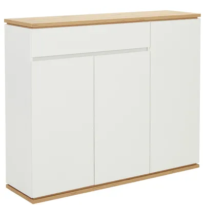 Produktbild von home24 Schuhkommode - Weiß - Eiche - Pvc - 135 x 112 x 38 cm - 135 cm