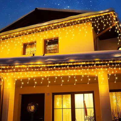 Eisregen Lichterkette, 35 m, 1000 LED, Warmweiß, für Weihnachten