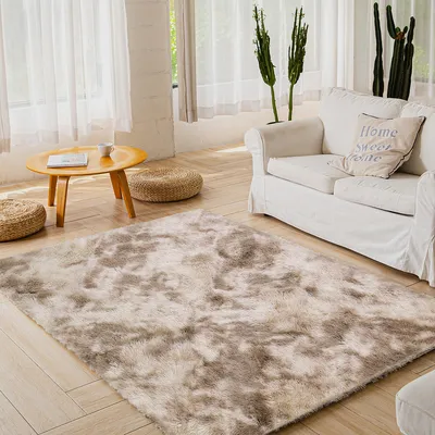 Produktbild von Mulisoft Hochflor Teppich wohnzimmerteppich Langflor 90 x 60 cm - Teppiche für Wohnzimmer flauschig Shaggy Schlafzimmer Bettvorleger Carpet, Braun