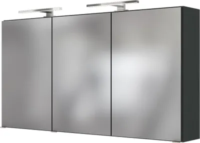 Produktbild von Spiegelschrank mit 2x LED-Beleuchtung FLORIDO-03 in graphit B x H x T 120 x 64 x 20 cm