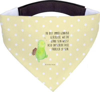 Produktbild von Mr. & Mrs. Panda Tuch Schildkröte Pfeifen - Gelb Pastell - Geschenk, Halstuch Für Hunde, Trennung, Hundehalstuch, Depression, Hund, Lebensfreude, Hundeschal