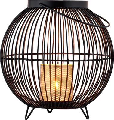 Immagine prodotto di Lanterna decorativa scandinava portacandele Leya Small Nero