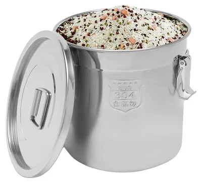Produktbild von Reislagerschale, luftdichter Verschluss, langlebiger Edelstahl, Silber