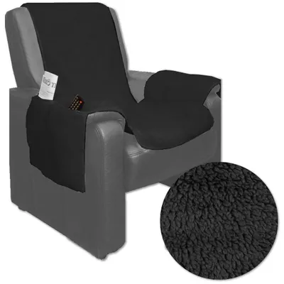 Image de Housses de fauteuil Laine 147 x 147cm noir - noir de jais
