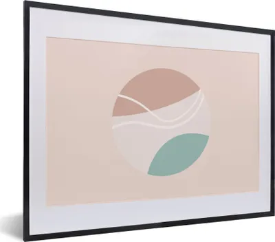 Produktbild von MuchoWow® Gerahmtes Poster Sommer - Tennisball - Rosa - Blau 40x30 cm - Poster mit Schwarzem Bilderrahmen Wandposter Rahmen Foto Bilder - Bilderrahmen - Poster im Rahmen