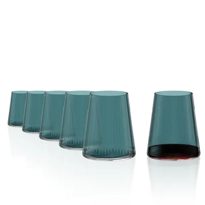 Produktbild von Stölzle Lausitz Gläser Symphony 400 ml Blaugrün I Trinkgläser 6er Set I Gläser-Set spülmaschinenfest I hohe Stoßfestigkeit I Wassergläser & Saftgläser