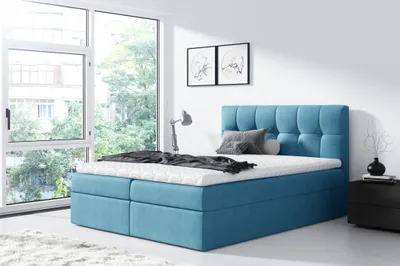 Zdjęcie produktu dla Bett Ehebett Boxspringbett Doppelbett Modern Blau Schlafzimmer Betten 160x200