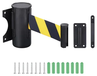 Einziehbare Gurtbarriere 3 m Gelb/Schwarz Stahl