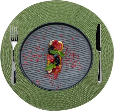 Produktbild von Runder Tischuntersetzer Für Teller Küchenmatte 38 Cm Grün Chef