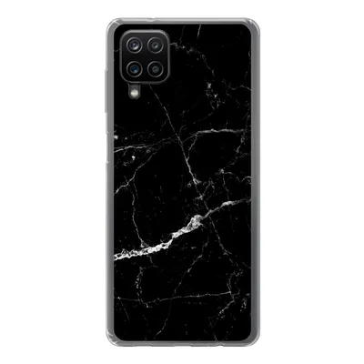 Produktbild von MuchoWow® Handyhülle Schutzhülle Hülle für Samsung Galaxy A12 Marmor - Schwarz - Marmoroptik - Weiß - Luxus - Stein Silikon Softcase Handy Hülle - Bild