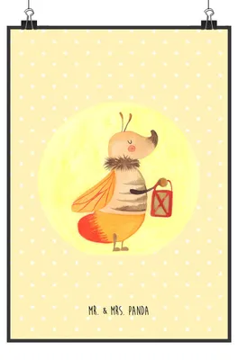 Produktbild von Mr. & Mrs. Panda Bild Glühwürmchen DIN A1 - Gelb Pastell - Geschenk, Lustige Sprüche, drucke, Wandschmuck, wandkunst, Heiratsantrag, Liebe, Lieblingsmensch, Liebesspruch