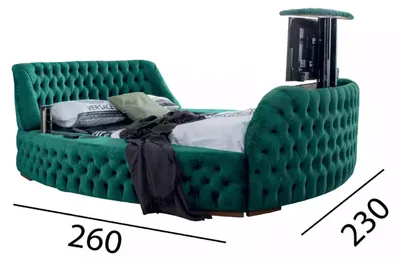 Produktbild von Chesterfield Bett Möbel Doppelbetten Grünes Rund Betten Luxus Hotel mit Lift