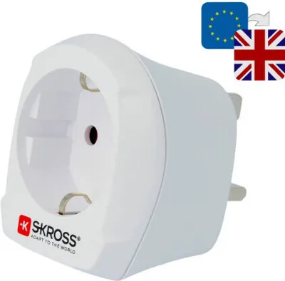 Zdjęcie produktu dla Skross 1.500230-E, Typ D (UK), Typ C (wtyczka eur), 100 - 250 V, 10 A, Biały, 3250 W