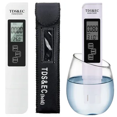 Produktbild von TDS Messgerät Tester für Trinkwasser Aquarien Pool, Leitwertmessgerät Wassertest, Wasserqualitäts Temperatur und elektrische Leitfähigkeitsmessgerät