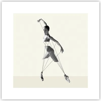 Produktbild von Poster - Poster ohne Rahmen - Surreal Ballerina Marionette - 30x30 cm - Wand Bild - Wanddeko - Wandbilder - Kunstposter - Wandposter - Bilder - Kunstdruck - Wanddekoration - Wandbild - P2XAC30x30-4812