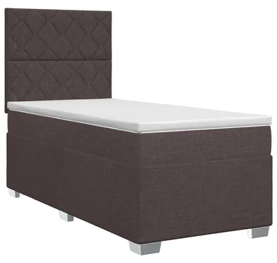 Obrázek produktu pro Skříňová postel s matrací tmavě hnědá 90 x 190 cm látka
