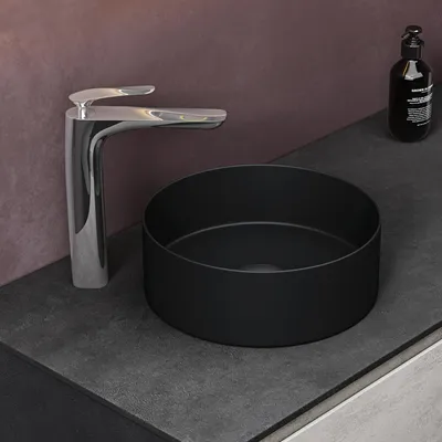 Immagine prodotto di doporro Lavabo da Appoggio 31x31x11cm, Lavandino Bagno Brš¹ssel203 in Vetroceramica con Nano Rivestimenti inclusi, Nero opaco