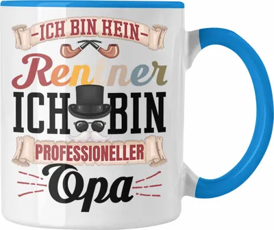 Produktbild von Trendation - Ruhestand  Opa Tasse Geschenk Rentner Geschenkidee Lustig Großvater Beste Opa Vatertag Rente (Blau)