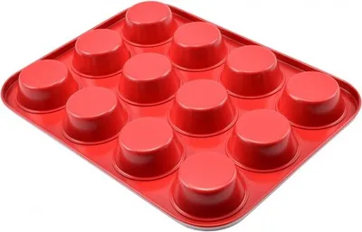 Obrázek produktu pro Forma na muffiny 12ks s keramickým povrchem ČERVENÁ 50833