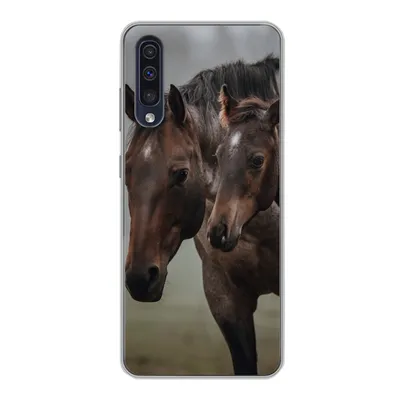 Produktbild von MuchoWow® Handyhülle Schutzhülle Hülle für Samsung Galaxy A30s Pferde - Nebel - Landschaft Silikon Softcase Handy Hülle - Karteninhaber