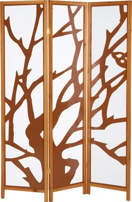 Image de Paravent Séparation de pièce 3 pièces Bois Cloison Marron