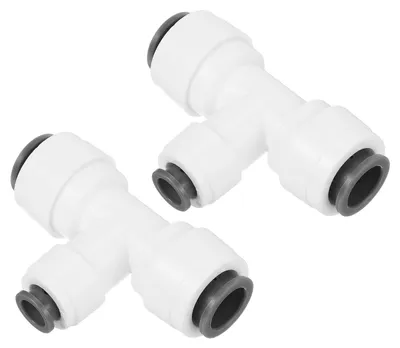Productafbeelding van T-stuk waterleidingfitting 3/8" x 1/4" - 2 stuks - wit