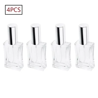 Produktbild von 4 Stk 50ml Leer Quadratisch Glas Parfüm Zerstäuber Parfüm Flasche Parfum Spray Pumpe