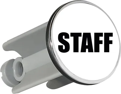 Produktbild von Huuraa Waschbeckenstöpsel Staff Schriftzug 4cm höhenverstellbar Abflussstopfen Geschenkidee