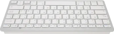 Imagen del producto de Teclado inalámbrico mini de 78 teclas, ultrafino y portátil, color blanco, para computadoras, compatible con Android, OS X, iOS y Windows. (Producto de origen italiano)