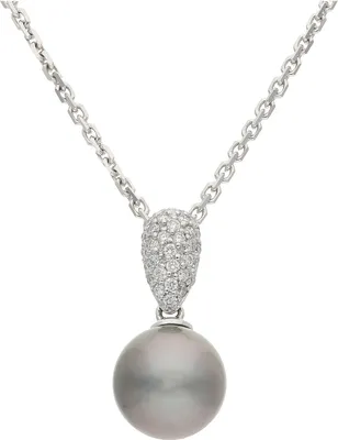 Produktbild von JuwelmaLux Anhänger 585/000 (14 Karat) Weißgold mit Tahitit Zuchtperle und Brillanten JL10-02-2836