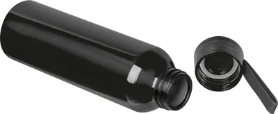 Produktbild von Recycelte Aluminium Trinkflasche mit Trageschlaufe / 600ml / Farbe: schwarz