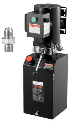 Produktbild von VEVOR Hydraulikpumpe Hydraulikaggregate AC 220 V, 15 Qt einfachwirkende Hydraulikeinheit, 6,3 L/min Ölfluss, max. Förderdruck 22 MPa für Muldenkipper Autowerkstätten Autohebebühnen, schwarz
