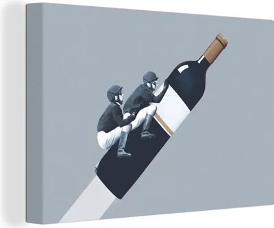 Produktbild von OneMillionCanvasses® - Leinwandbilder - 150x100 cm, Flasche - Männer - Vintage, Wandbilder Kunstdruck Wanddekoration - Foto auf Leinwand - Gemälde auf Holzrahmen