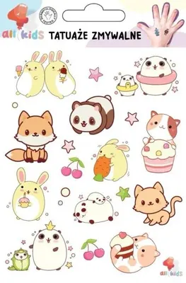 Image de Tatouages temporaires pour enfants, motifs kawaii et adorables - All4Kids
