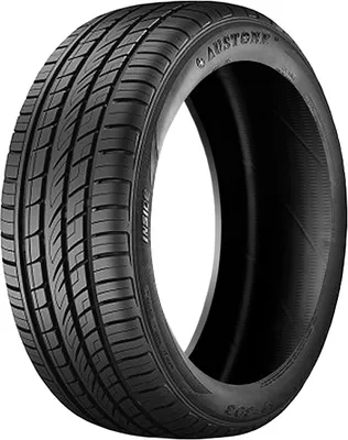 A studio shot of a car tire.