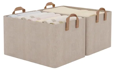Produktbild von Aufbewahrungskörbe für Regale, Set von 2, Braun, 42 x 30.5 x 26 cm