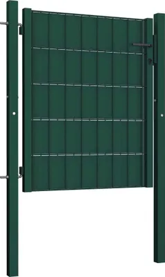 Produktbild von vidaXL Zauntor aus PVC und Stahl 100 x 100 cm Grün