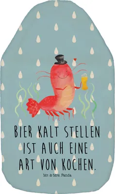 Produktbild von Mr. & Mrs. Panda Wärmflasche Hummer Weizen - Blau Pastell - Geschenk, Bettflasche, Bier, Plüsch, Wärmekissen, Meer, Kochen, Wirtschaft, Kneipe, Wärmflaschen, Garnelen