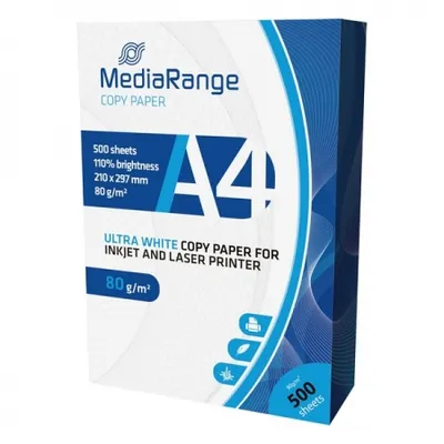 Zdjęcie produktu dla MediaRange MRINK110, Kopiowanie, A4 (210x297 mm), Matowy, 500 ark., 80 g/m², Biały