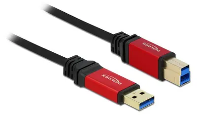 Imagen del producto de Delock 82759, cable USB 3.0, conector A a conector B, acero inoxidable, 5.00 metros, calidad premium