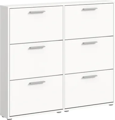 Produktbild von Schuhkipper SAM Modern, Weiss, 6 Fächer, mit Stangengriff, 116x103x17 cm