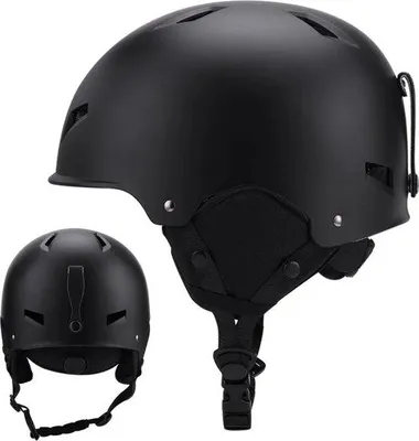 Produktbild von Famanu Skihelm - Unisex - Abnehmbare Ohrenschützer - Größe M/L - Schwarz