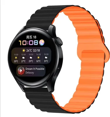 Produktbild von Armband für Samsung Galaxy Watch 3/1/Gear2/S3 Silikon Ersatzband 22mm magnetisch