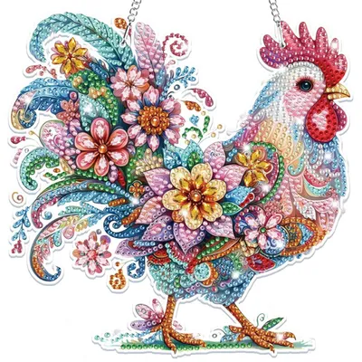 Produktbild von 5D Diamond Painting Anhänger Huhn Bastelset Hängendes Ornament Kinder Erwachsene Geschenk