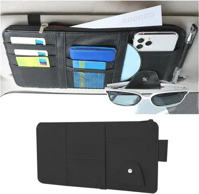 Productafbeelding van Organizer voor zonneklepvleugels met brillenhouder - Multifunctionele autokoffer
